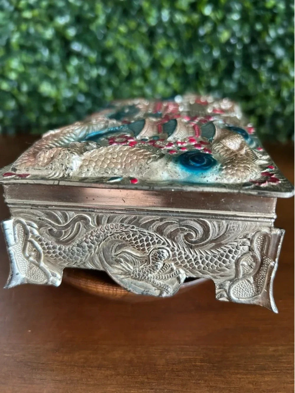 Japan Dragon Jewelry Box Metal Trinket Box 1947-1952